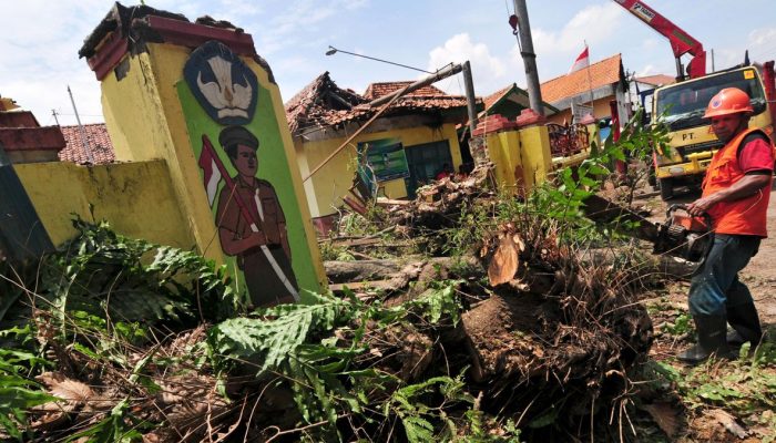 Pohon Tumbang Mengakibatkan Kerusakan pada Rumah Warga